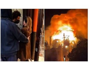 Una fuerte explosión durante ejercicios militares provocó un voraz incendio que movilizó a los equipos de emergencia.. Fuente: Mehr News Agency